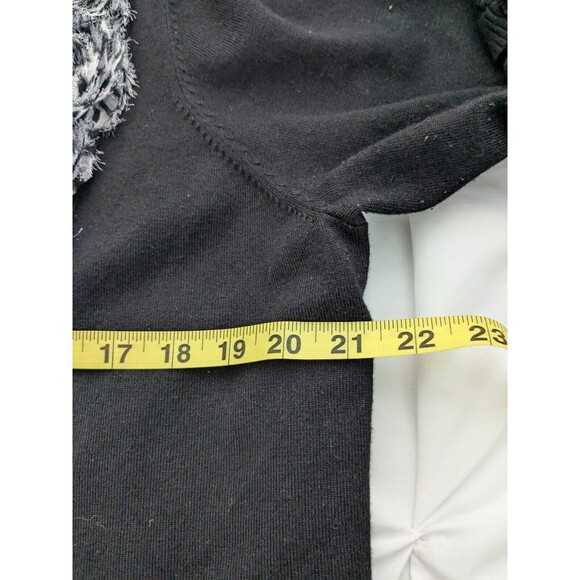 RED Brand Sweater Women's 2X Black V Neck Cardigan 3D Flowers Leopard Chiffon - Picture 12 of 13